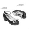 DREAM PAIRS Girls Dress Shoes Platform Chunky Heel Ankle Strap Princess Flats Flower Party Wedding Pump for Little Big Kid(Black)