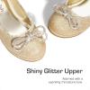 DREAM PAIRS Girls Dress Shoes Platform Chunky Heel Ankle Strap Princess Flats Flower Party Wedding Pump for Little Big Kid(Gold)