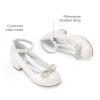 DREAM PAIRS Girls Dress Shoes Platform Chunky Heel Ankle Strap Princess Flats Flower Party Wedding Pump for Little Big Kid(Ivory)