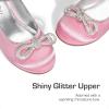 DREAM PAIRS Girls Dress Shoes Platform Chunky Heel Ankle Strap Princess Flats Flower Party Wedding Pump for Little Big Kid(Pink)