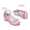 DREAM PAIRS Girls Dress Shoes Platform Chunky Heel Ankle Strap Princess Flats Flower Party Wedding Pump for Little Big Kid(Pink)