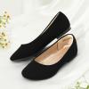 DREAM PAIRS Girls Dress Shoes Slip on Ballerina Flats for Wedding/Party(Black/Nubuck)