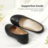 DREAM PAIRS Girls Dress Shoes Slip on Ballerina Flats for Wedding/Party(Black/Pu)