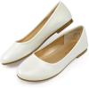 DREAM PAIRS Girls Dress Shoes Slip on Ballerina Flats for Wedding/Party(Ivory/Pu)