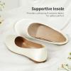 DREAM PAIRS Girls Dress Shoes Slip on Ballerina Flats for Wedding/Party(Ivory/Satin)