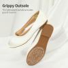 DREAM PAIRS Girls Dress Shoes Slip on Ballerina Flats for Wedding/Party(Ivory/Satin)