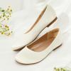 DREAM PAIRS Girls Dress Shoes Slip on Ballerina Flats for Wedding/Party(Ivory/Satin)
