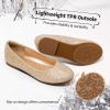 DREAM PAIRS Girls Dress Shoes Slip on Ballerina Flats for Wedding/Party(Muy-shine-gold Glitter)