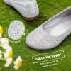 DREAM PAIRS Girls Dress Shoes Slip on Ballerina Flats for Wedding/Party(Muy-shine-silver Glitter)