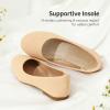 DREAM PAIRS Girls Dress Shoes Slip on Ballerina Flats for Wedding/Party(Nude/Nubuck)