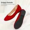 DREAM PAIRS Girls Dress Shoes Slip on Ballerina Flats for Wedding/Party(Red/Suede)