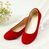 DREAM PAIRS Girls Dress Shoes Slip on Ballerina Flats for Wedding/Party(Red/Suede)