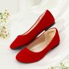 DREAM PAIRS Girls Dress Shoes Slip on Ballerina Flats for Wedding/Party(Red/Suede)