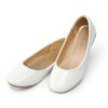 DREAM PAIRS Girls Dress Shoes Slip on Ballerina Flats for Wedding/Party(White/Pat)