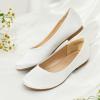 DREAM PAIRS Girls Dress Shoes Slip on Ballerina Flats for Wedding/Party(White/Satin)