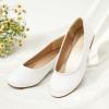 DREAM PAIRS Girls Dress Shoes Slip on Ballerina Flats for Wedding/Party(White/Satin)
