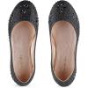 DREAM PAIRS Girls Dress Shoes Slip-on Rhinestone Glitter Ballet Flats for Wedding, Party, Birthday, Prom, Little Kid/Big Kid(Nina-100-black Glitter)