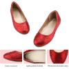 DREAM PAIRS Girls Dress Shoes Slip-on Rhinestone Glitter Ballet Flats for Wedding, Party, Birthday, Prom, Little Kid/Big Kid(Nina-100-red)