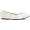 DREAM PAIRS Girls Dress Shoes Slip-on Rhinestone Glitter Ballet Flats for Wedding, Party, Birthday, Prom, Little Kid/Big Kid(Nina-100-white)