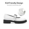 DREAM PAIRS Girls Mary Jane Chunky Platform School Uniform Dress Shoes Party Oxford Pumps for Toddler/Little Big Kid(White)