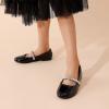 DREAM PAIRS Girls Mary Jane Dress Shoes Ballerina Flats for Wedding, Party (Toddler/Little Kid/Big Kid)(Black/Pat)
