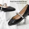 DREAM PAIRS Girls Mary Jane Dress Shoes Ballerina Flats for Wedding, Party (Toddler/Little Kid/Big Kid)(Black/Pat)