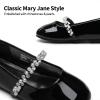 DREAM PAIRS Girls Mary Jane Dress Shoes Ballerina Flats for Wedding, Party (Toddler/Little Kid/Big Kid)(Black/Pat-t)