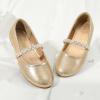 DREAM PAIRS Girls Mary Jane Dress Shoes Ballerina Flats for Wedding, Party (Toddler/Little Kid/Big Kid)(Gold)