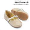 DREAM PAIRS Girls Mary Jane Dress Shoes Ballerina Flats for Wedding, Party (Toddler/Little Kid/Big Kid)(Gold/Glitter-t)