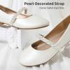 DREAM PAIRS Girls Mary Jane Dress Shoes Ballerina Flats for Wedding, Party (Toddler/Little Kid/Big Kid)(Ivory)