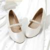 DREAM PAIRS Girls Mary Jane Dress Shoes Ballerina Flats for Wedding, Party (Toddler/Little Kid/Big Kid)(Ivory)