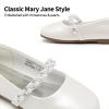 DREAM PAIRS Girls Mary Jane Dress Shoes Ballerina Flats for Wedding, Party (Toddler/Little Kid/Big Kid)(Ivory-t)