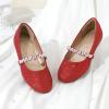 DREAM PAIRS Girls Mary Jane Dress Shoes Ballerina Flats for Wedding, Party (Toddler/Little Kid/Big Kid)(Red/Glitter)