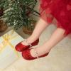 DREAM PAIRS Girls Mary Jane Dress Shoes Ballerina Flats for Wedding, Party (Toddler/Little Kid/Big Kid)(Red-t)