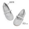 DREAM PAIRS Girls Mary Jane Dress Shoes Ballerina Flats for Wedding, Party (Toddler/Little Kid/Big Kid)(Silver/Glitter-t)