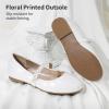 DREAM PAIRS Girls Mary Jane Dress Shoes Ballerina Flats for Wedding, Party (Toddler/Little Kid/Big Kid)(White/Pat)