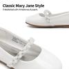 DREAM PAIRS Girls Mary Jane Dress Shoes Ballerina Flats for Wedding, Party (Toddler/Little Kid/Big Kid)(White/Pat-t)