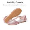 DREAM PAIRS Girls Mary Jane Dress Shoes Pearl T-Strap Party Flower Wedding Princess Flats for Toddler Little Big Kid(Pink)