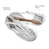DREAM PAIRS Girls Mary Jane Dress Shoes Pearl T-Strap Party Flower Wedding Princess Flats for Toddler Little Big Kid(Silver)