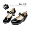 DREAM PAIRS Girls Mary Jane Dress Shoes Pumps Low Heels Flower Party Wedding Princess(Black)