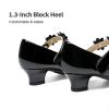 DREAM PAIRS Girls Mary Jane Dress Shoes Pumps Low Heels Flower Party Wedding Princess(Black)