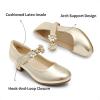 DREAM PAIRS Girls Mary Jane Dress Shoes Pumps Low Heels Flower Party Wedding Princess(Gold)