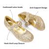 DREAM PAIRS Girls Mary Jane Dress Shoes Pumps Low Heels Flower Party Wedding Princess(Gold-glitter)