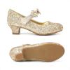 DREAM PAIRS Girls Mary Jane Dress Shoes Pumps Low Heels Flower Party Wedding Princess(Gold-glitter)