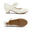 DREAM PAIRS Girls Mary Jane Dress Shoes Pumps Low Heels Flower Party Wedding Princess(Ivory)