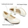 DREAM PAIRS Girls Mary Jane Dress Shoes Pumps Low Heels Flower Party Wedding Princess(Ivory)