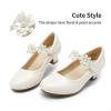 DREAM PAIRS Girls Mary Jane Dress Shoes Pumps Low Heels Flower Party Wedding Princess(Ivory)