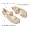 DREAM PAIRS Girls Mary Jane Dress Shoes Pumps Low Heels Flower Party Wedding Princess(Light Gold)