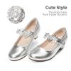 DREAM PAIRS Girls Mary Jane Dress Shoes Pumps Low Heels Flower Party Wedding Princess(Silver)