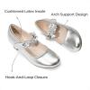 DREAM PAIRS Girls Mary Jane Dress Shoes Pumps Low Heels Flower Party Wedding Princess(Silver)